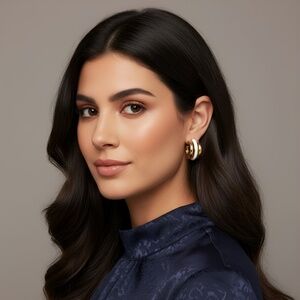 Twotone Layered Stud Hoops